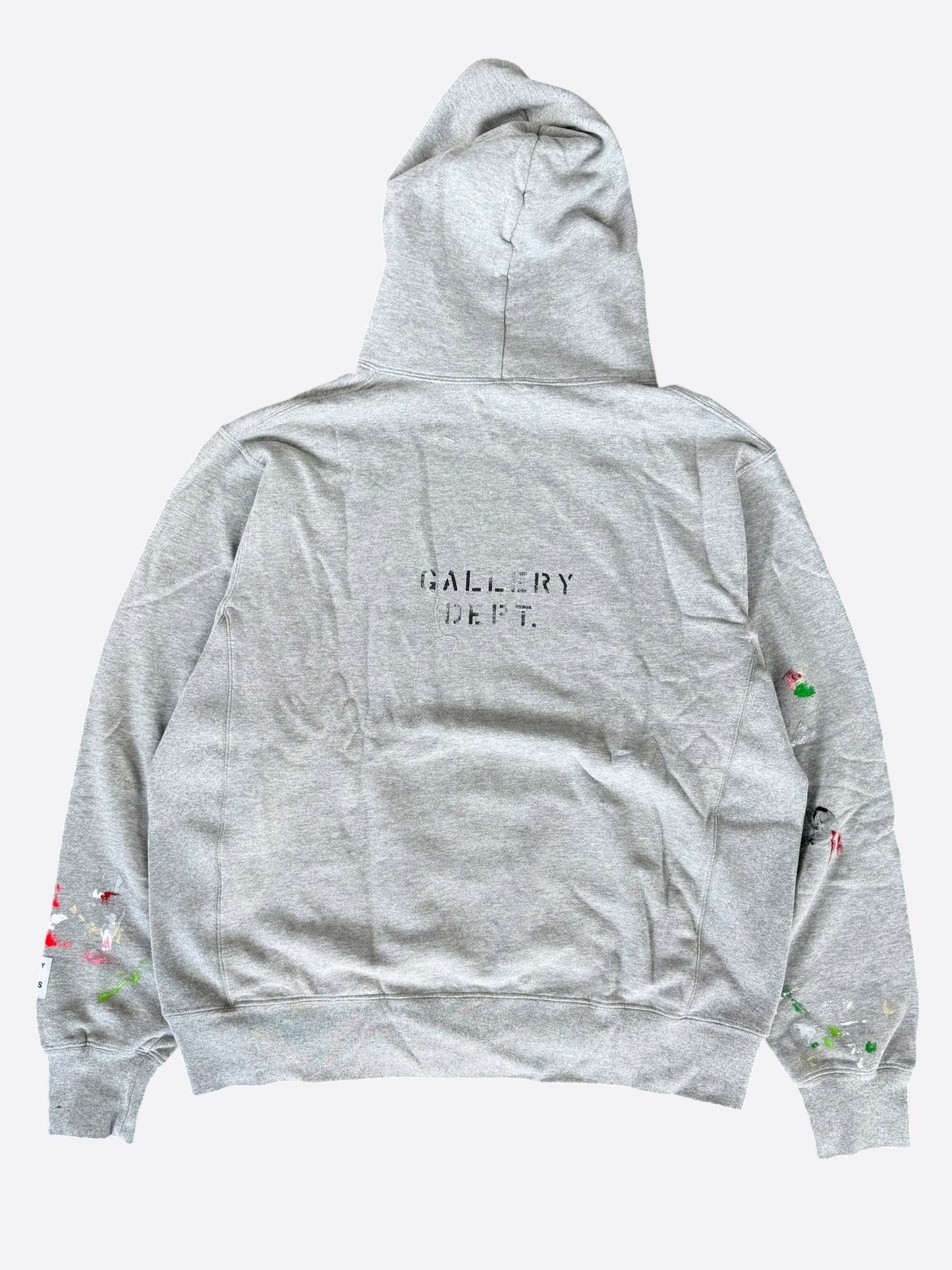 Gallery Dept Grey Paint Splatter Logo Hoodie