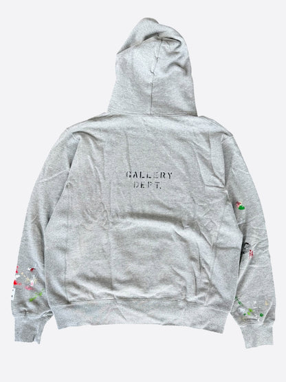 Gallery Dept Grey Paint Splatter Logo Hoodie