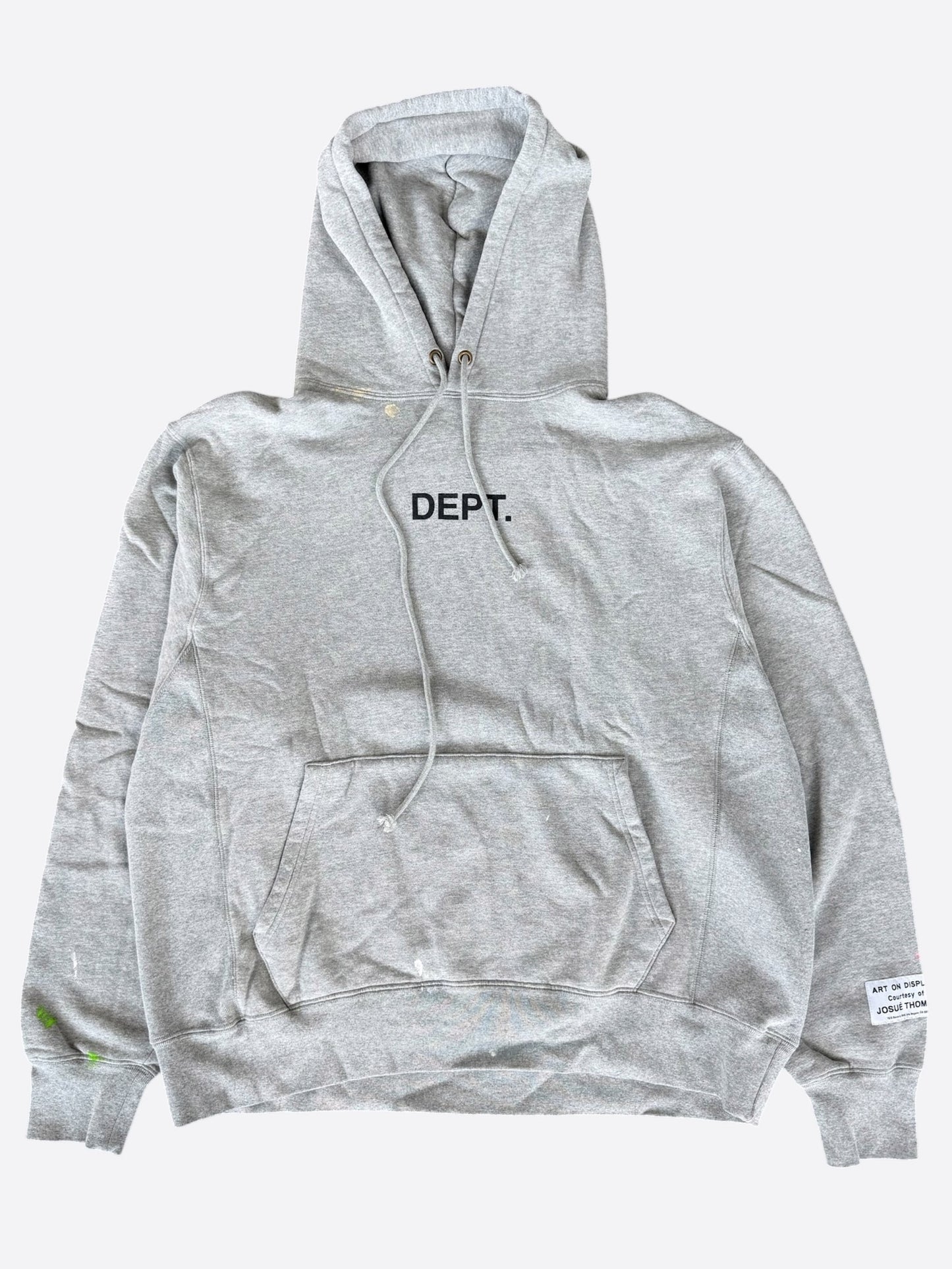 Gallery Dept Grey Paint Splatter Logo Hoodie