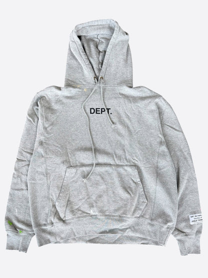 Gallery Dept Grey Paint Splatter Logo Hoodie