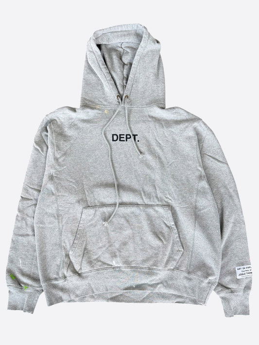 Gallery Dept Grey Paint Splatter Logo Hoodie