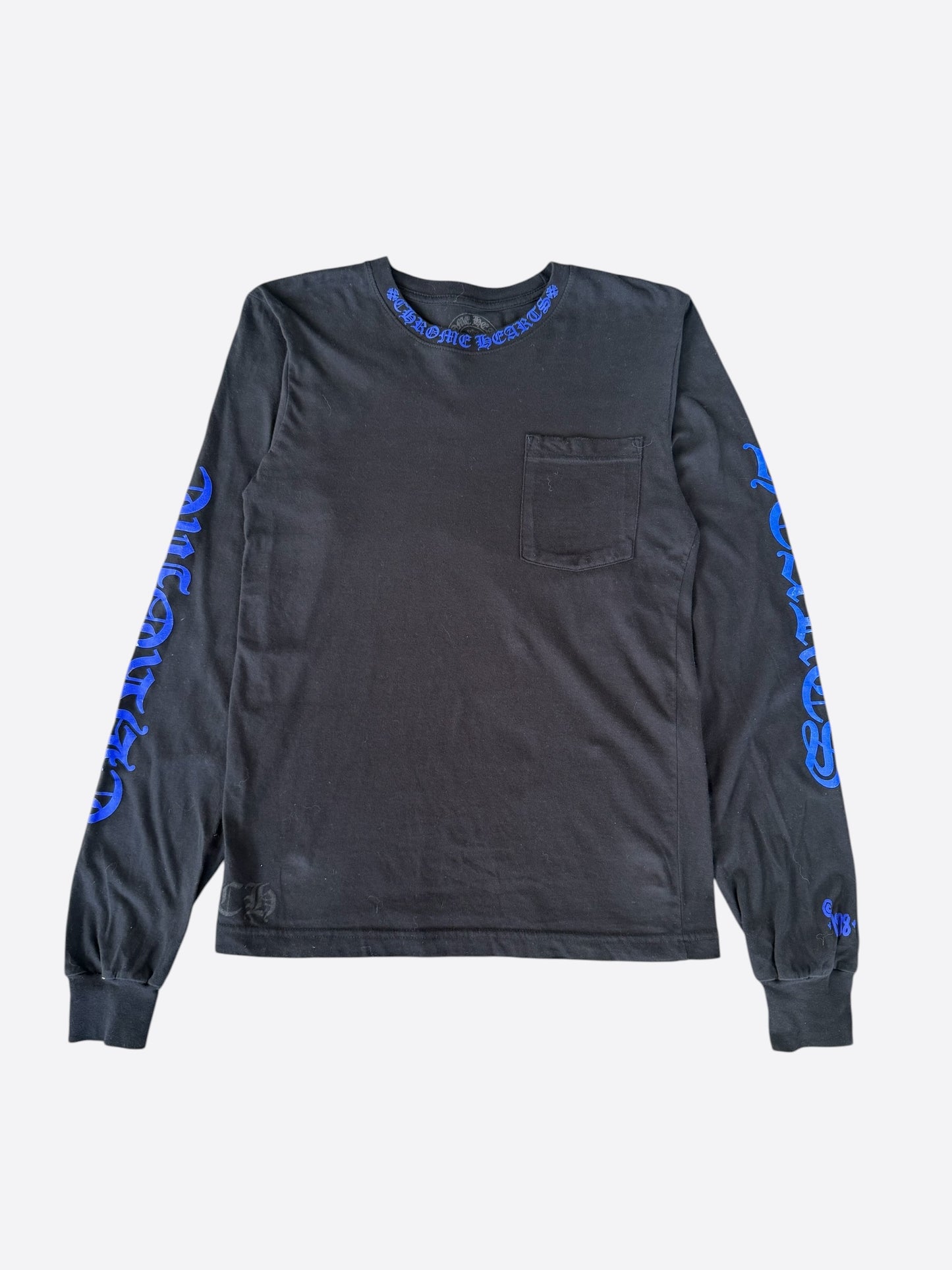 Chrome Hearts Black & Blue Neck Logo Longsleeve T-Shirt