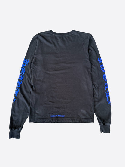 Chrome Hearts Black & Blue Neck Logo Longsleeve T-Shirt
