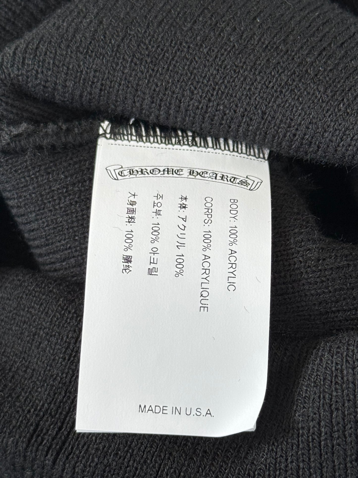 Chrome Hearts Black & White Embroidered Logo Beanie
