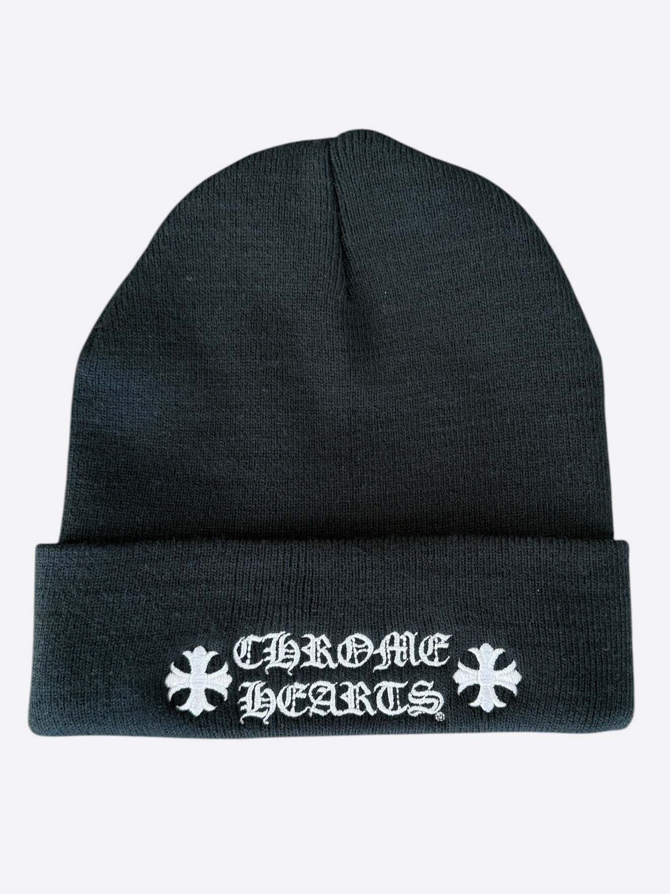 Chrome Hearts Black & White Embroidered Logo Beanie
