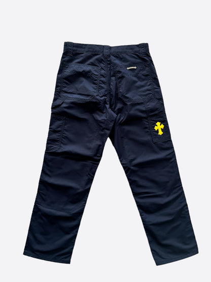 Chrome Hearts Navy Nylon & Leather Carpenter Pants