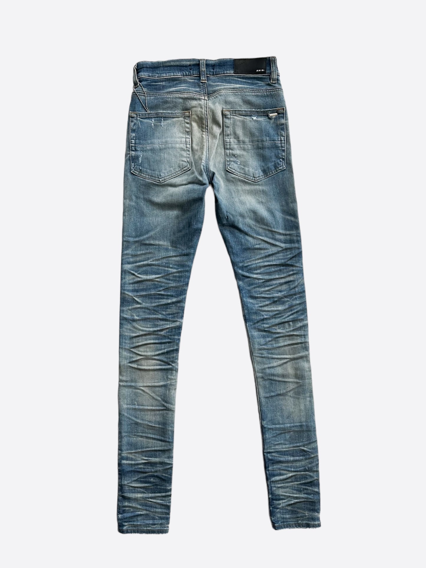 Amiri Indigo Bleached Paisley Patch MX1 Jeans