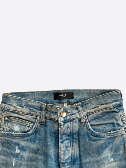 Amiri Clay Indigo Varsity Applique Logo Jeans