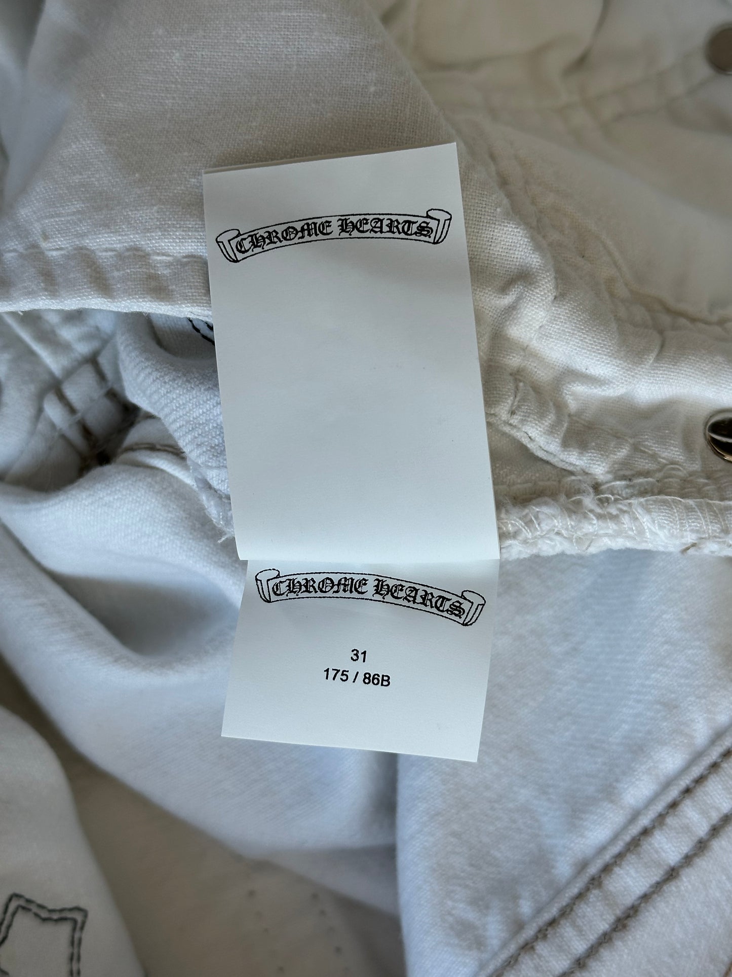 Chrome Hearts Levis White & Cheetah Cross Patch Jeans
