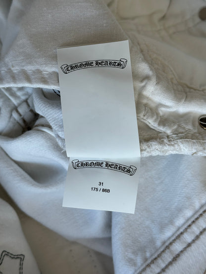 Chrome Hearts Levis White & Cheetah Cross Patch Jeans