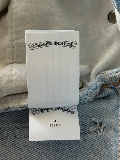 Chrome Hearts Levis Light Blue & Black Cross Patch Jeans