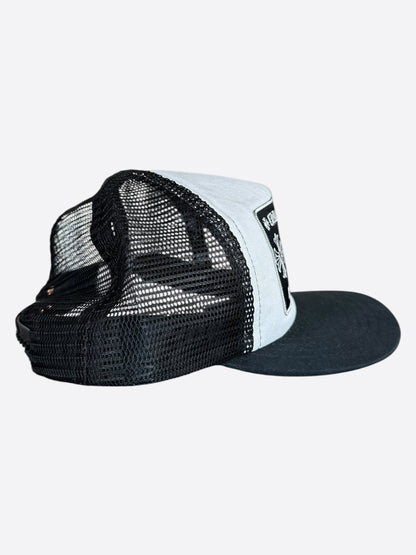 Chrome Hearts Black & White Hollywood Trucker Hat