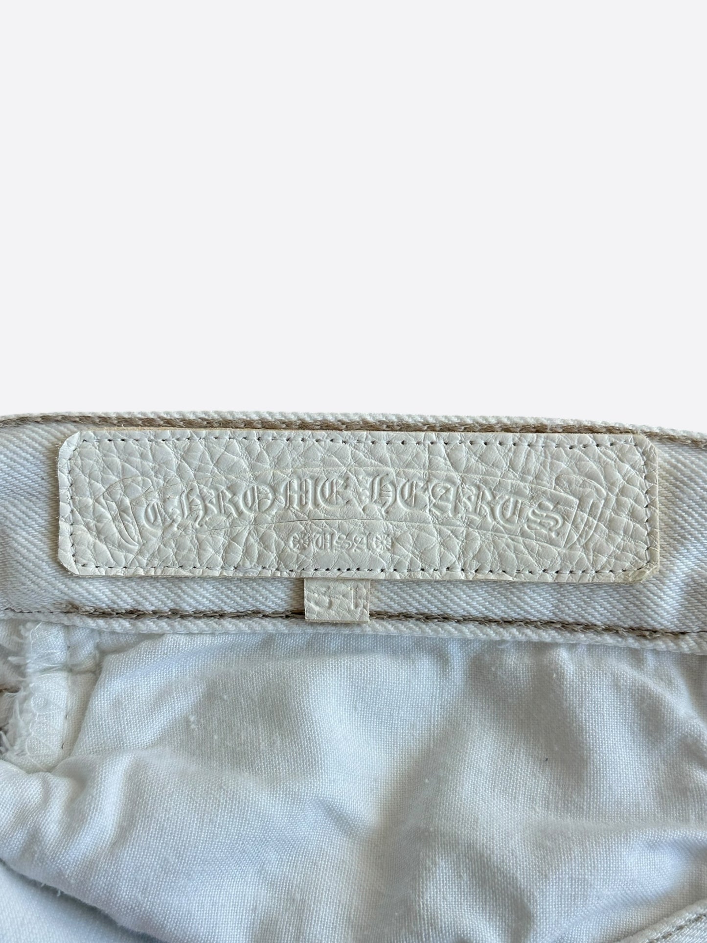 Chrome Hearts Levis White & Cheetah Cross Patch Jeans