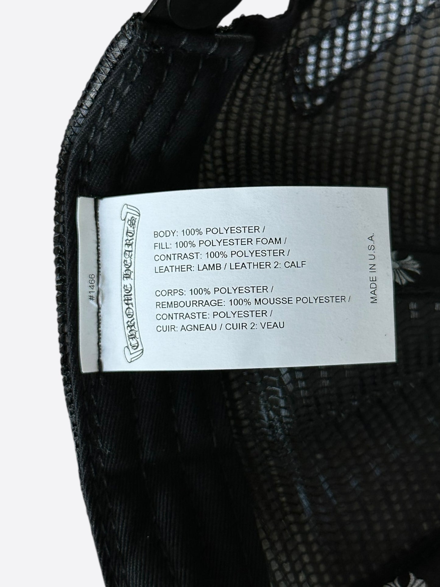 Chrome Hearts Black USA Triple Cross Patch Hat