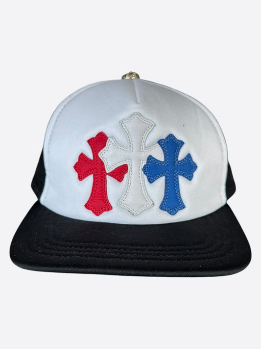 Chrome Hearts Black USA Triple Cross Patch Hat