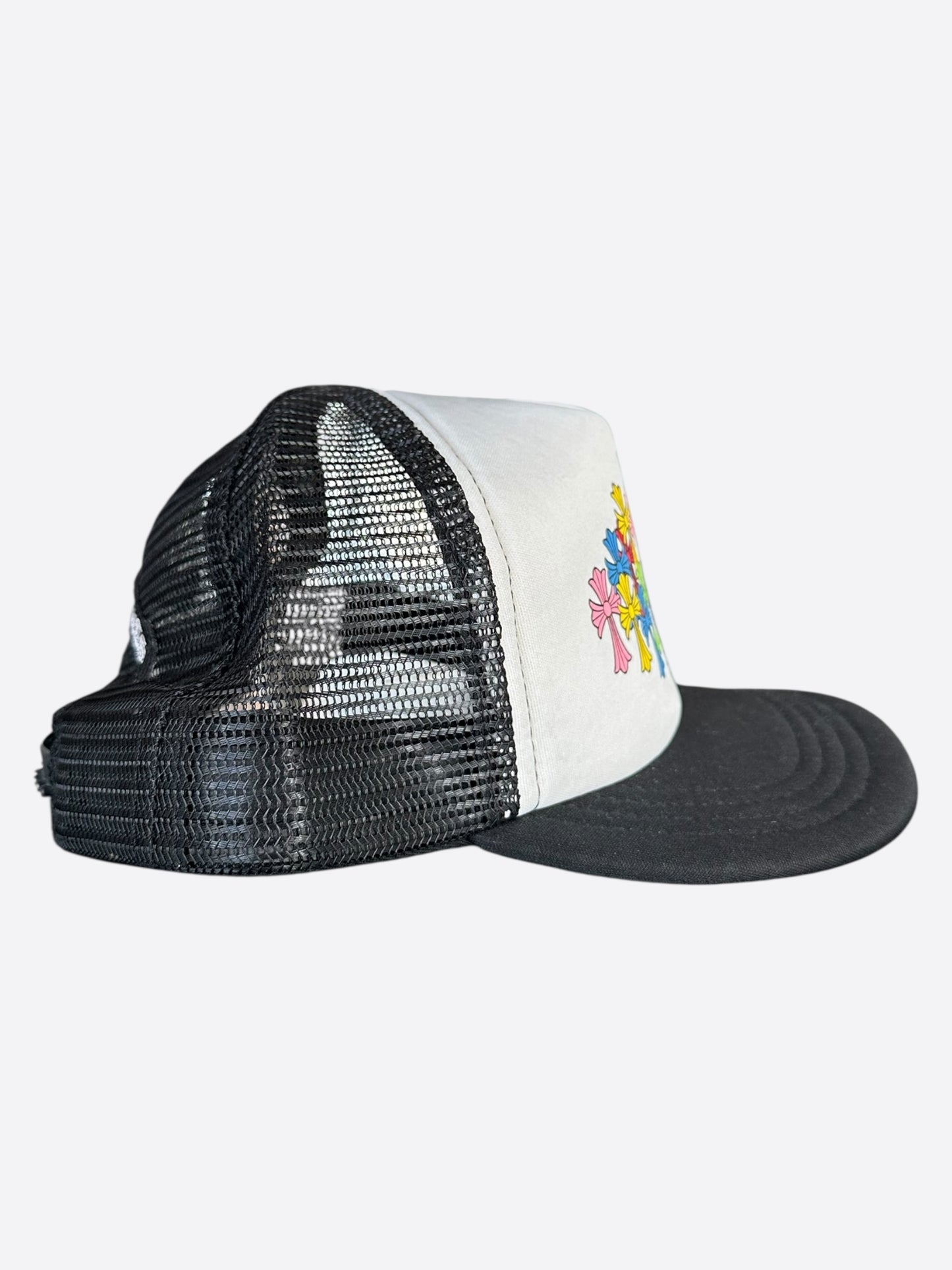 Chrome Hearts Black & White Multicolor Cross Trucker Hat