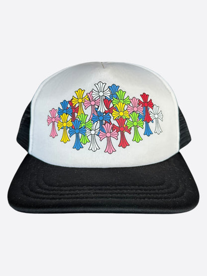 Chrome Hearts Black & White Multicolor Cross Trucker Hat