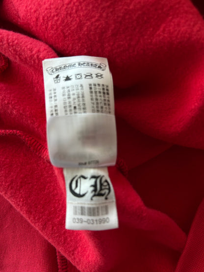 Chrome Hearts Red & White Scroll Logo Hoodie