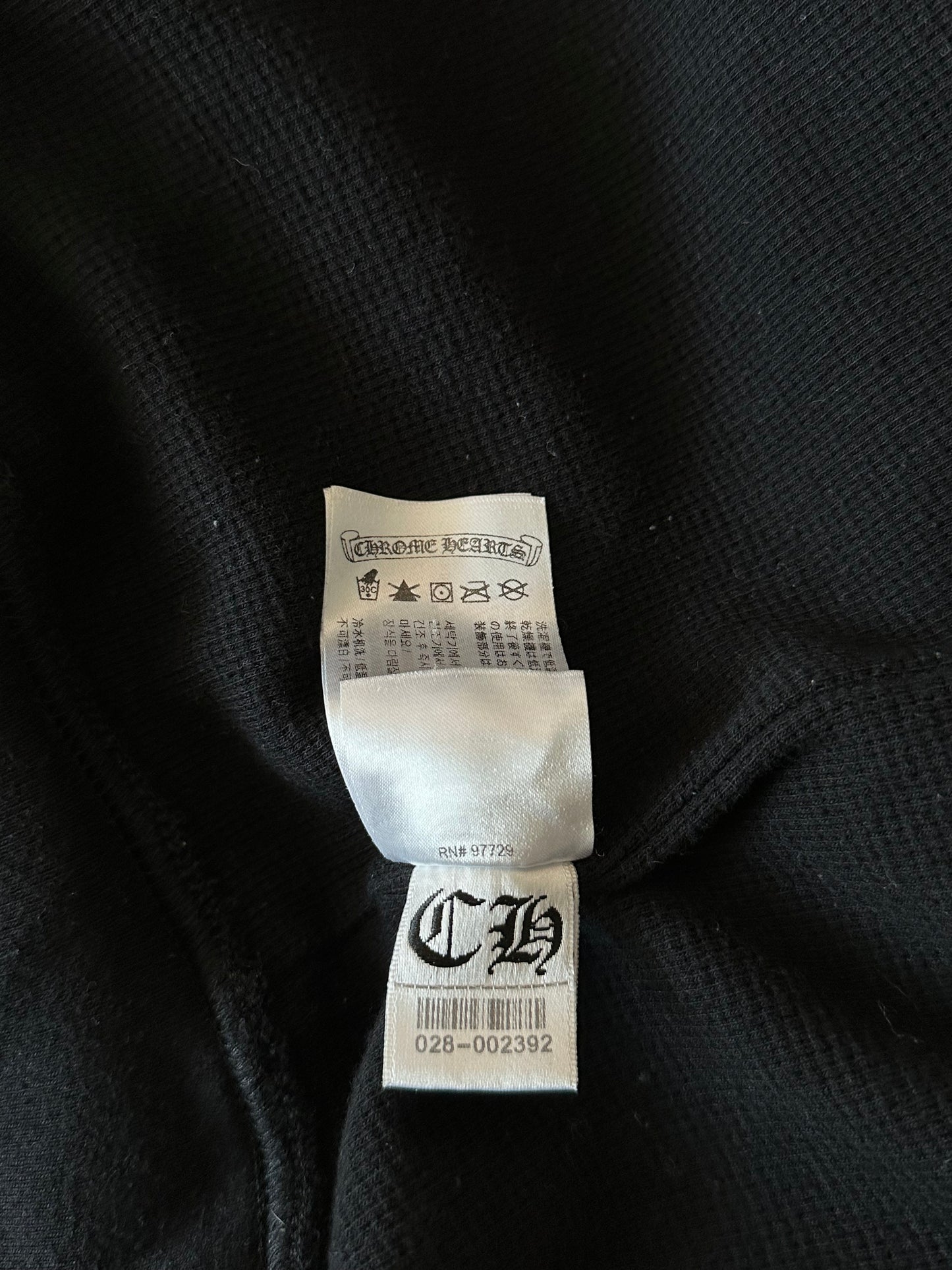 Chrome Hearts Black Aspen Exclusive Horseshoe Thermal Zip Up Hoodie