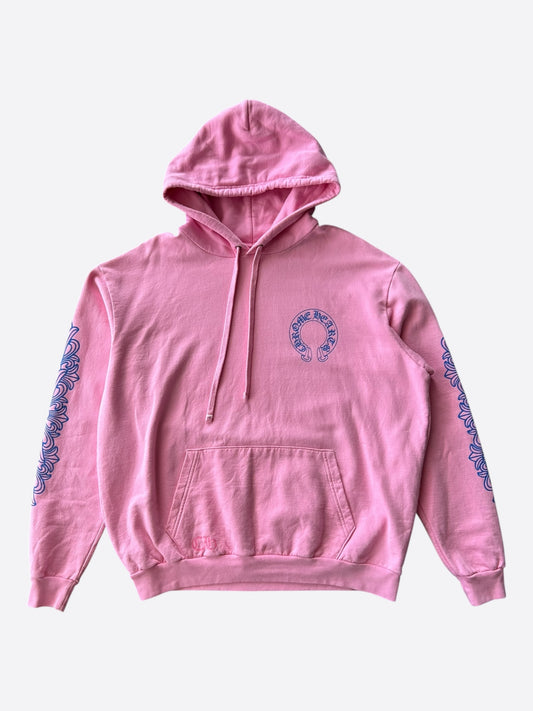 Chrome Hearts Pink & Blue Horseshoe Logo Hoodie