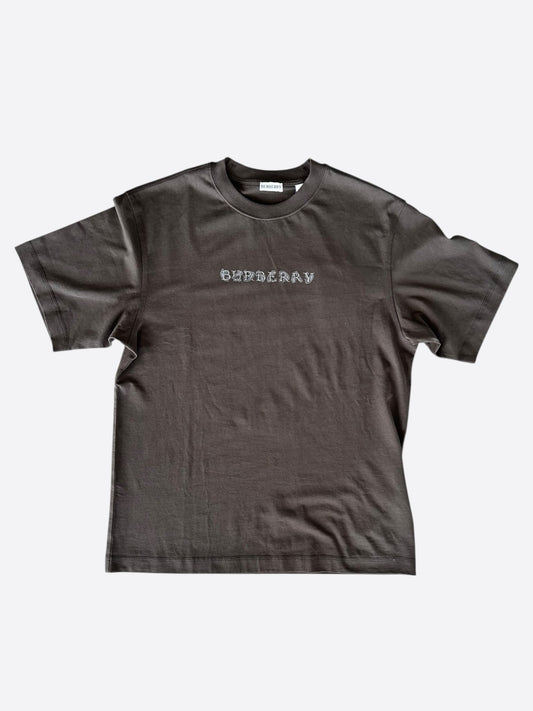 Burberry Brown Embroidered Logo T-Shirt