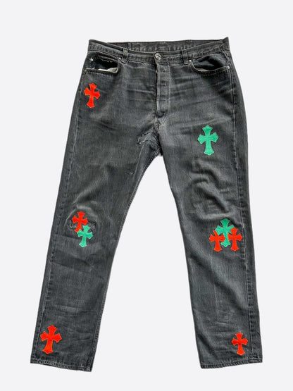 Chrome Hearts Levis Grey Green & Orange Miami Patch Jeans