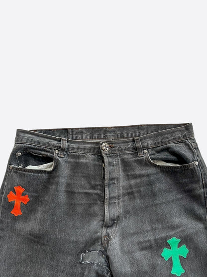 Chrome Hearts Levis Grey Green & Orange Miami Patch Jeans