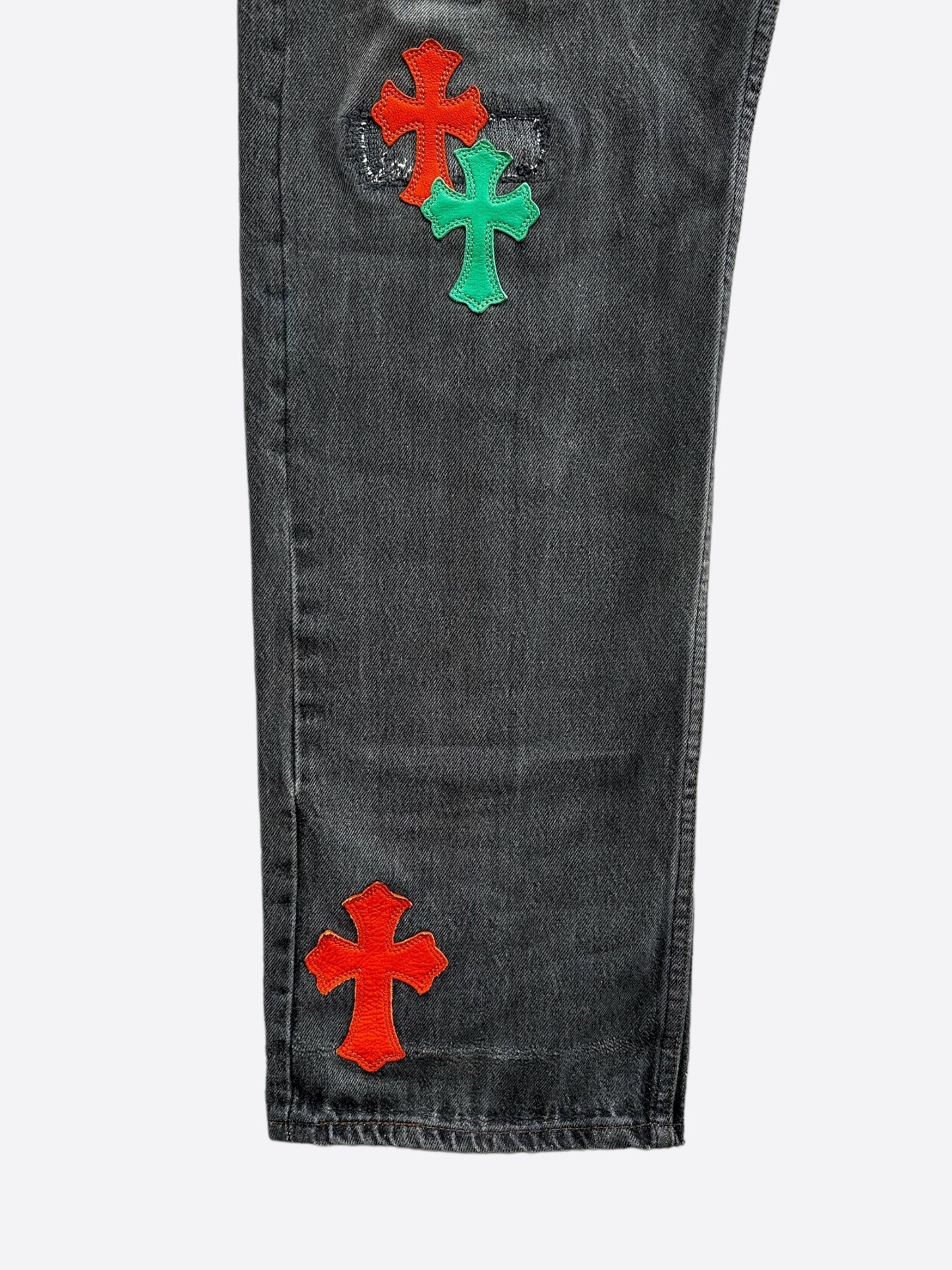 Chrome Hearts Levis Grey Green & Orange Miami Patch Jeans