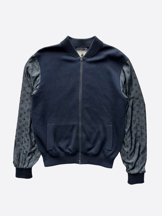 Louis Vuitton Navy Sleeve Monogram Bomber Jacket