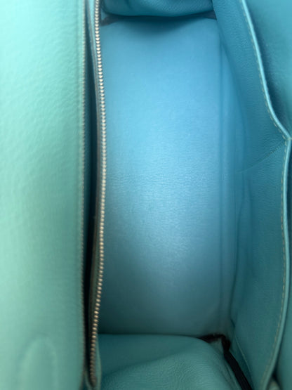Hermes Bleu Atoll Togo & Palladium Hardware Kelly 28