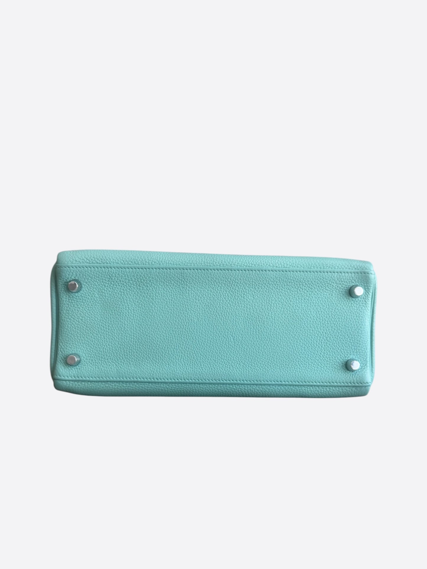 Hermes Bleu Atoll Togo & Palladium Hardware Kelly 28