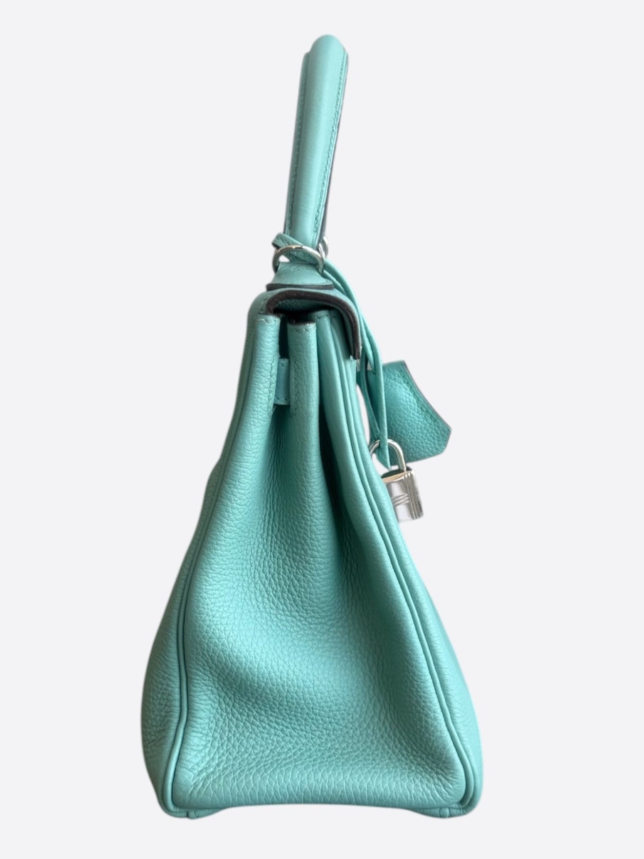 Hermes Bleu Atoll Togo & Palladium Hardware Kelly 28