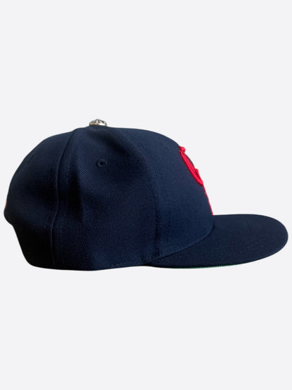 Chrome Hearts Navy & Red CH Logo Hat