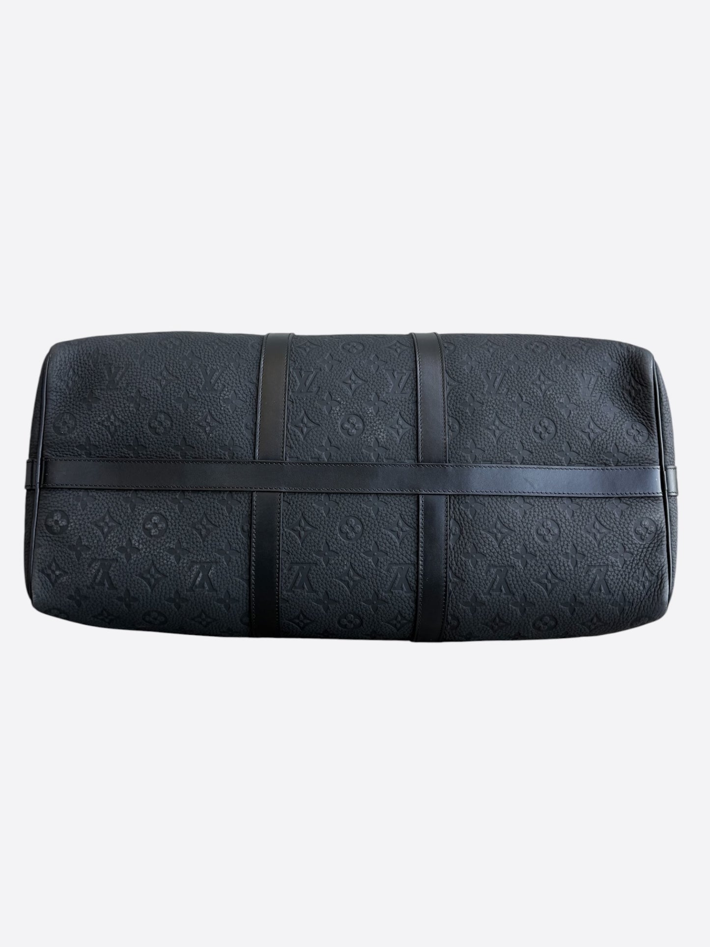 Louis Vuitton Black Taurillon Monogram Keepall 50