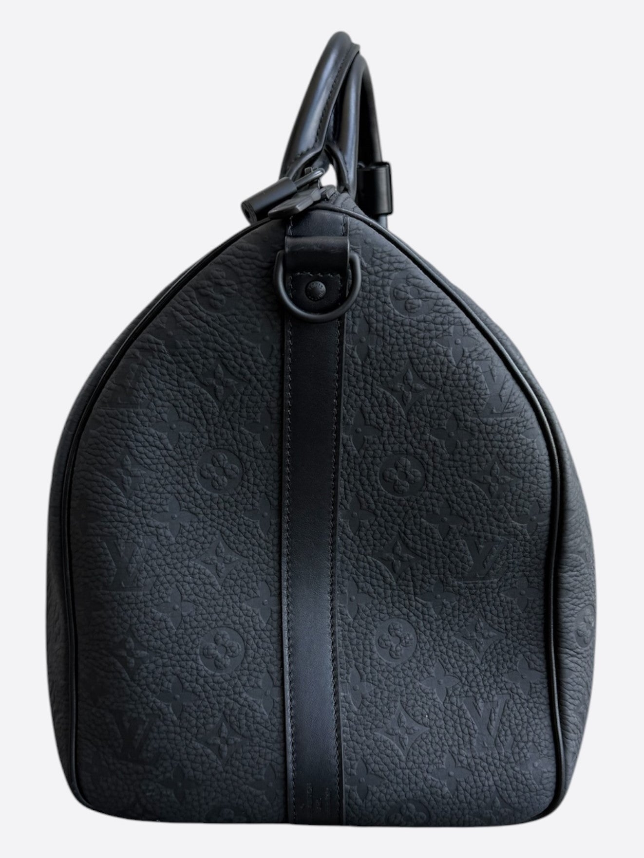 Louis Vuitton Black Taurillon Monogram Keepall 50