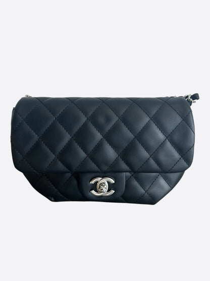 Chanel Black Lambskin Quilted Medium Uniform Bumbag