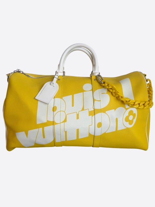 Louis Vuitton Yellow Everyday Logo Keepall 50
