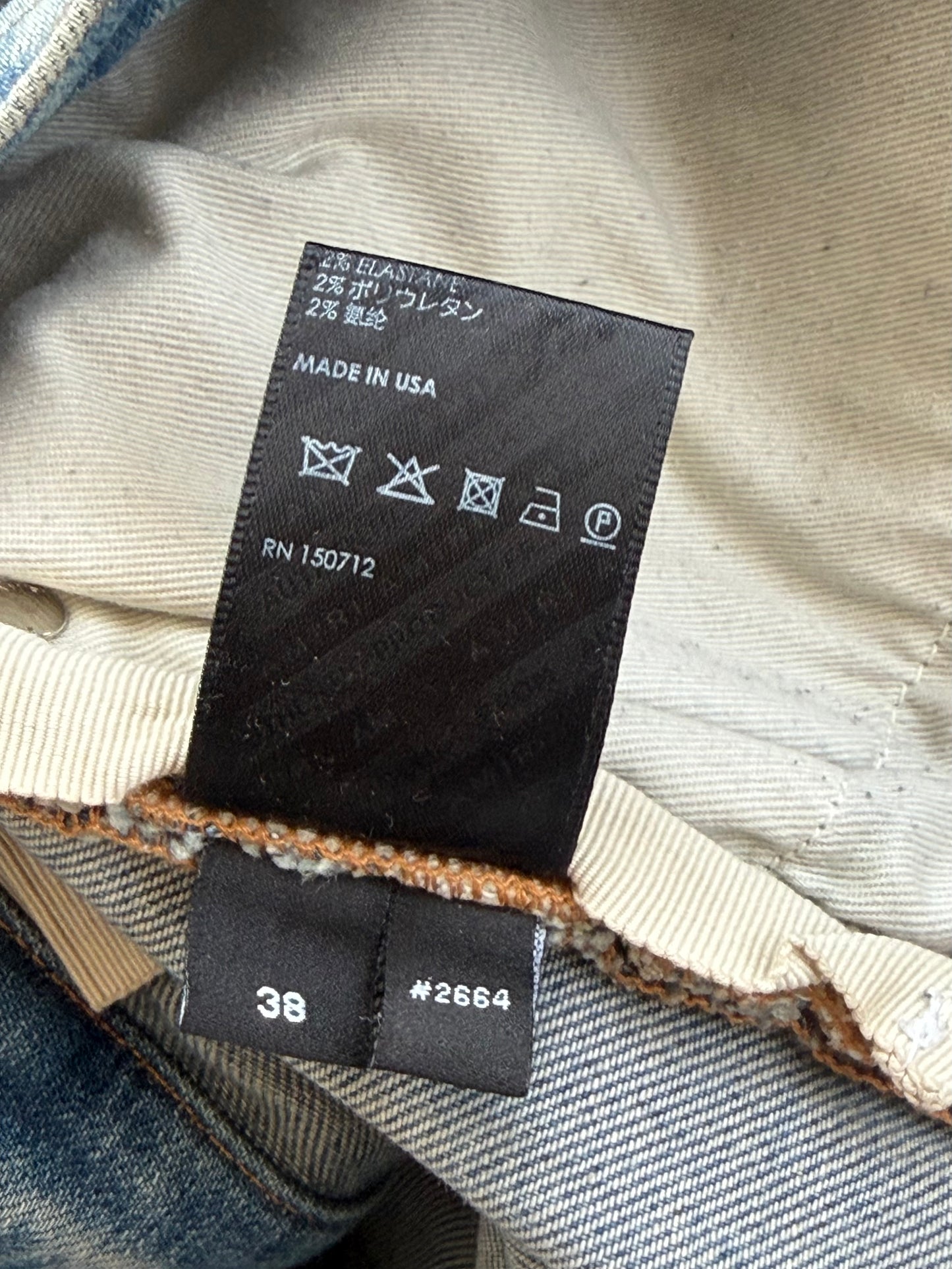 Amiri Clay Indigo & Brown Plaid Patch Thrasher Jeans
