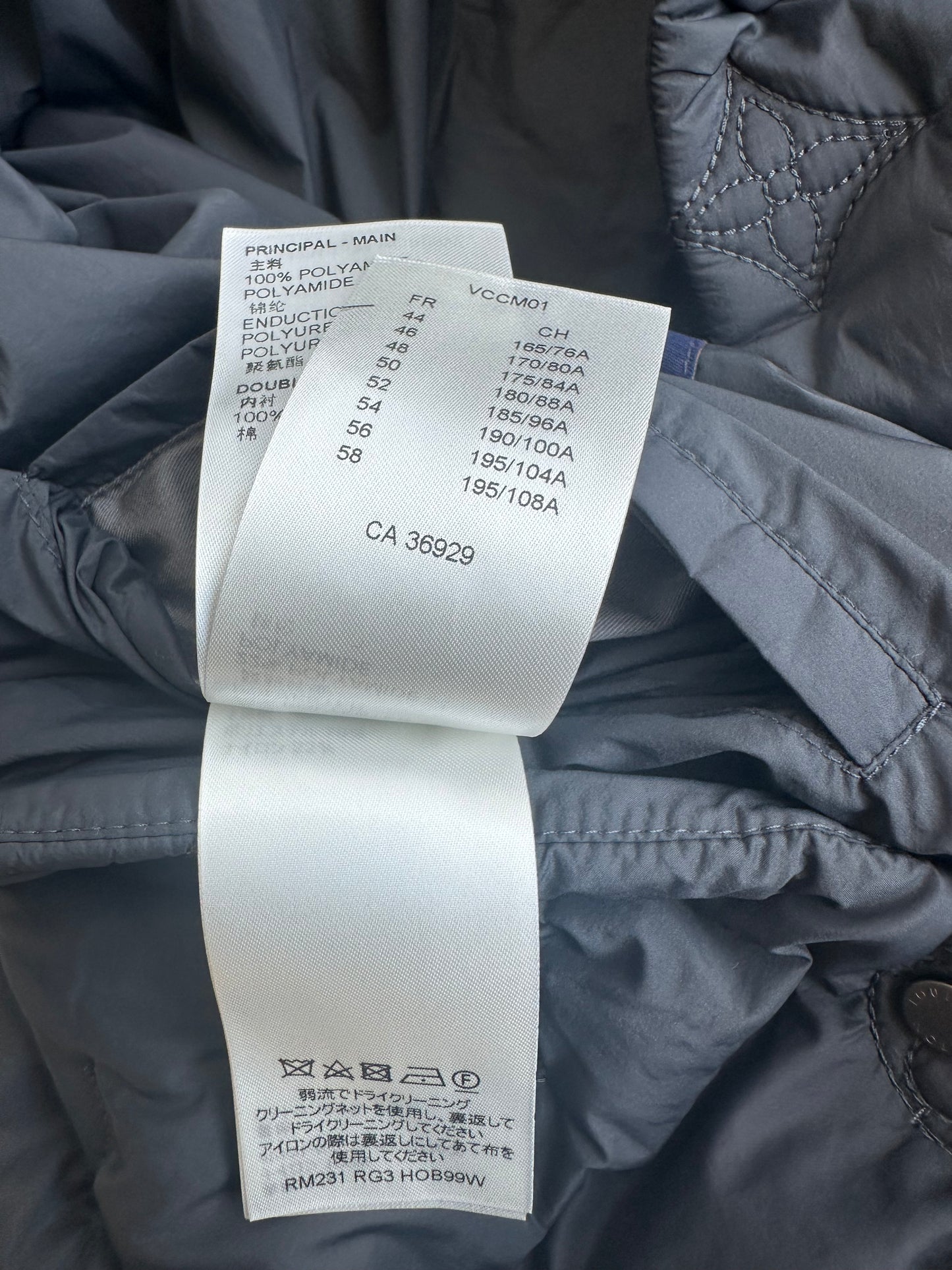 Louis Vuitton Black Embroidered Monogram Puffer Jacket