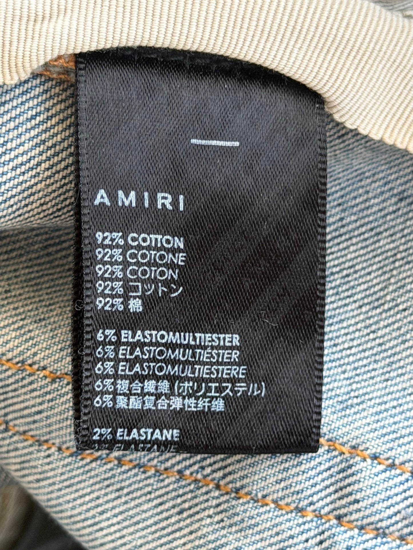 Amiri Clay Indigo & Brown Plaid Patch Thrasher Jeans