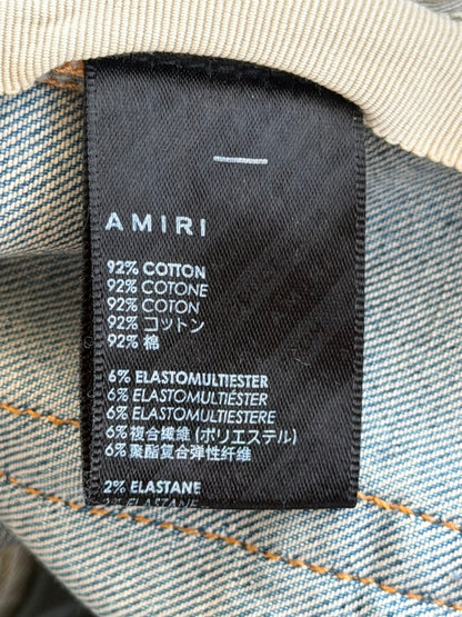 Amiri Clay Indigo & Brown Plaid Patch Thrasher Jeans