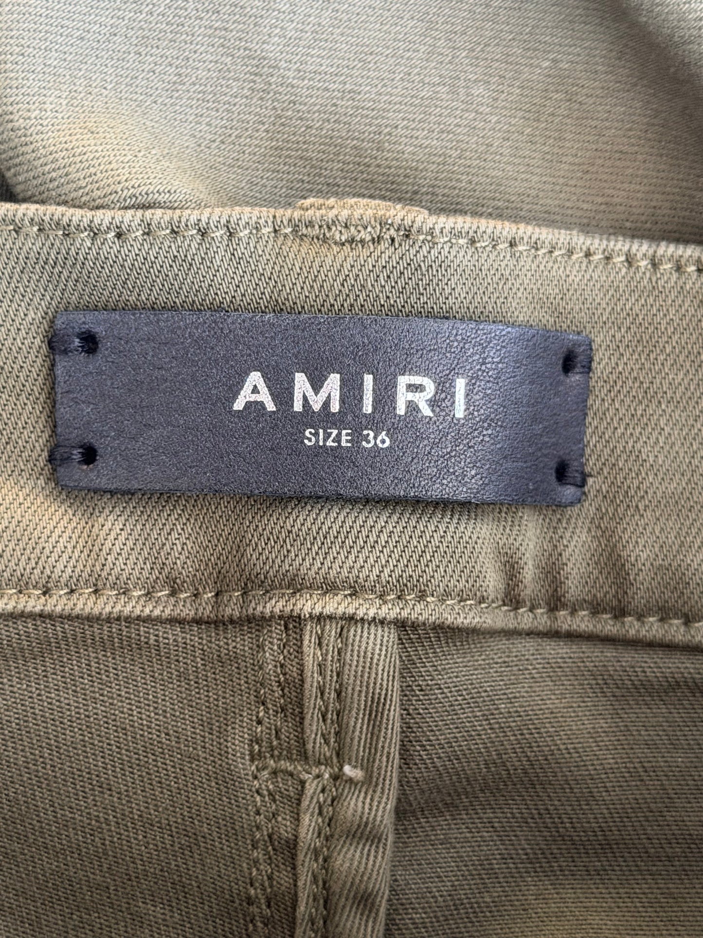 Amiri Olive & Green Bandana Patch Thrasher Jeans