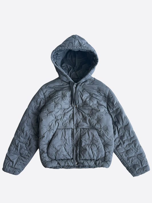 Louis Vuitton Black Embroidered Monogram Puffer Jacket
