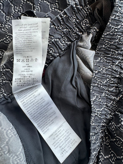 Gucci Grey, Black & White GG Monogram Silk Shorts