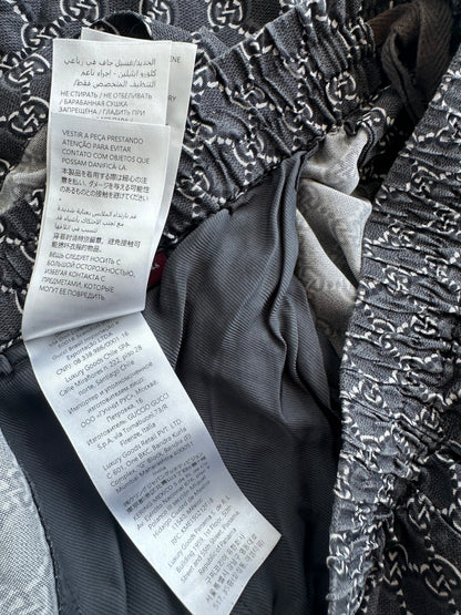 Gucci Grey, Black & White GG Monogram Silk Shorts