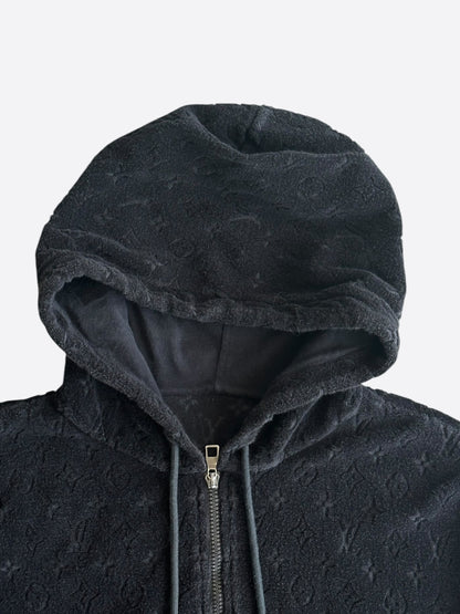 Louis Vuitton Black Monogram Towel Zip Up Hoodie