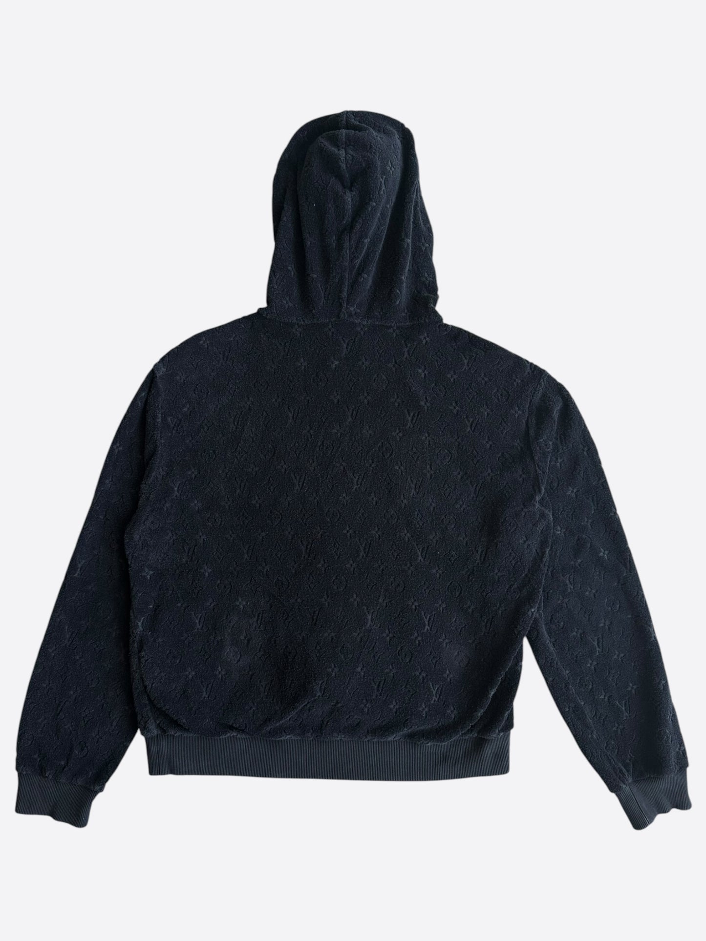 Louis Vuitton Black Monogram Towel Zip Up Hoodie