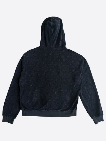 Louis Vuitton Black Monogram Towel Zip Up Hoodie