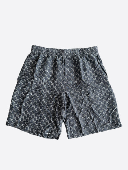 Gucci Grey, Black & White GG Monogram Silk Shorts