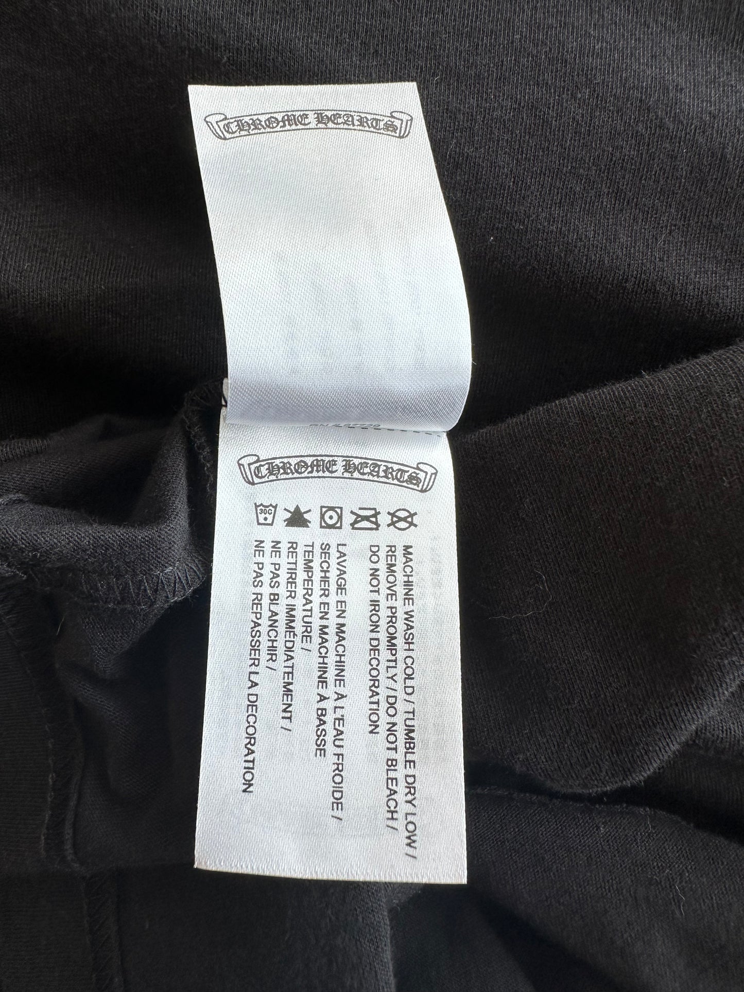 Chrome Hearts Black & White Scroll Logo Longsleeve T-Shirt